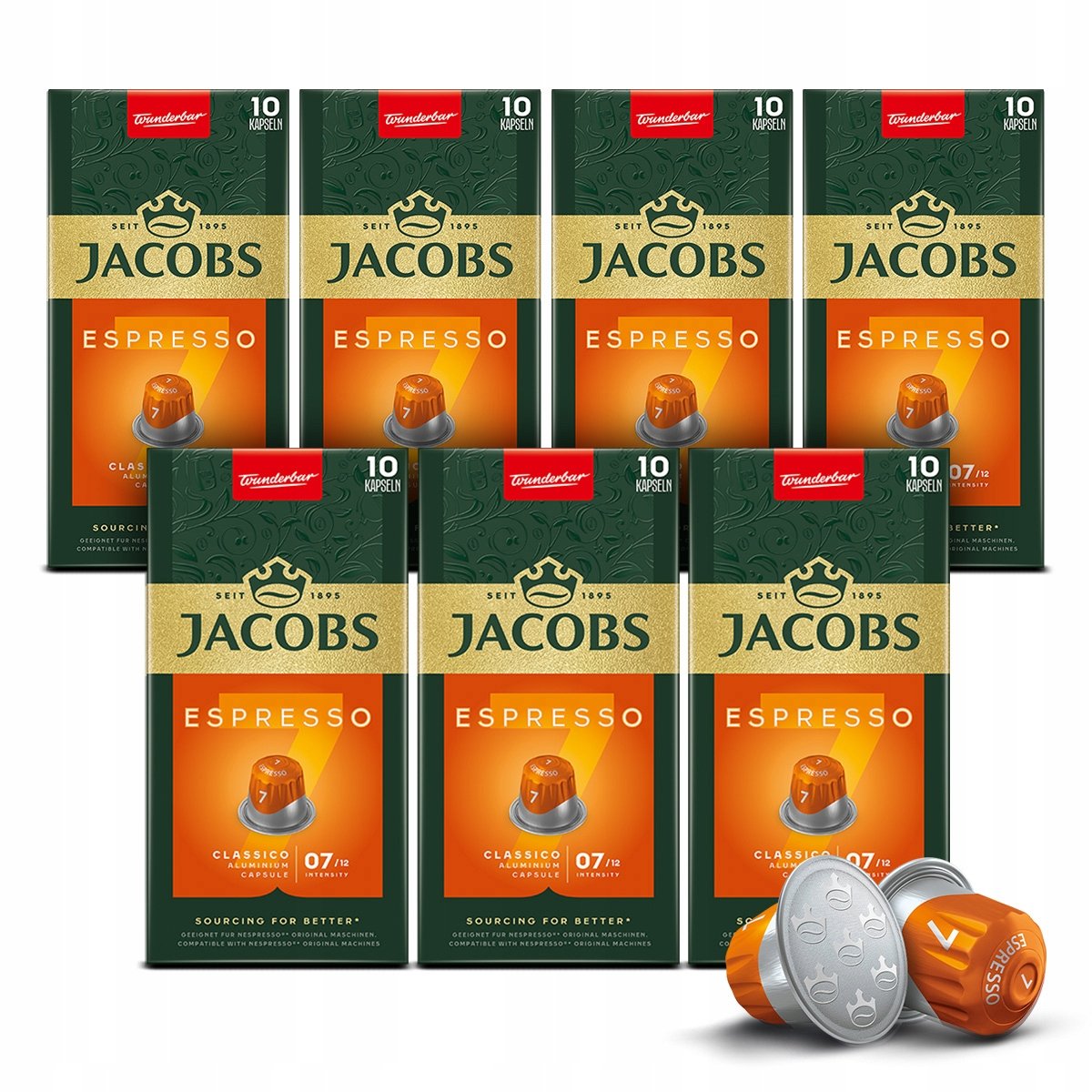 Kapsułki Jacobs do Nespresso(r)* Espresso 7, 7x 10 szt.