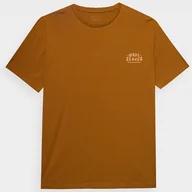 Koszulki męskie - T-shirt 4F 4FWSS24TTSHM1318 81S brązowy XXL - miniaturka - grafika 1