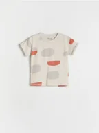 Bluzki dla niemowląt - Reserved - T-shirt oversize z nadrukiem - kremowy - miniaturka - grafika 1