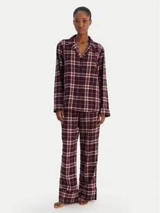 Tommy Hilfiger Piżama UW0UW06158 Bordowy Regular Fit - Piżamy damskie - miniaturka - grafika 1