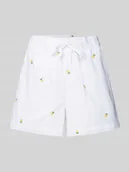 Spodenki damskie - Szorty o kroju relaxed fit z czystej bawełny z haftami model ‘GRACE’ - miniaturka - grafika 1