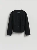 Marynarki i żakiety damskie - Reserved - Marynarka z domieszką wiskozy - czarny - miniaturka - grafika 1