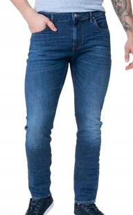 Guess Jeansy Męskie Rurki Granatowe Z Przetarciami I Zamkiem 31 Gxa - Spodnie męskie - miniaturka - grafika 1