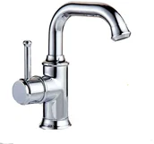 Baterie umywalkowe - Bateria umywalkowa retro MELINEA czarna - srebrny chrom - miniaturka - grafika 1