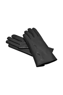 Rękawiczki - Rękawiczki damskie skórzane antybakteryjne - czarne - grafika 1