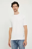 Koszulki męskie - Sisley t-shirt bawełniany kolor biały gładki - miniaturka - grafika 1