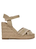 Espadryle damskie - Tommy Hilfiger Espadryle Tommy Hilfiger Espad High Wedge FW0FW08668 Beżowy - miniaturka - grafika 1