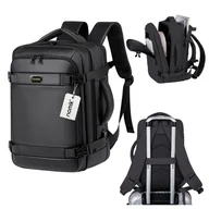 Torby podróżne - Plecak do samolotu bagaż podręczny PODRÓŻNY 40x25x20 kabinowy Ryanair Wizzair CZARNY LEKKI mocny - miniaturka - grafika 1