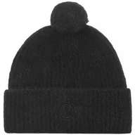 Czapki damskie - Czapka CK Emboidery Airy Pompom Beanie Ck Black K60K612586 BEH (CK552-a) Calvin Klein - miniaturka - grafika 1