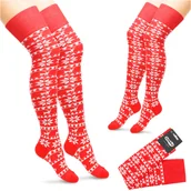Skarpetki damskie - Sokko Zakolanówki Świąteczne Bawełniane Renifery - Zak-Sw-Cze-36-41 - miniaturka - grafika 1