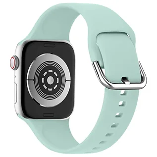 Paski - lopolike Pasek kompatybilny z Apple Watch 42/44/45 mm dla kobiet i mężczyzn, miękki, silikonowy pasek sportowy do iWatch Ultra Series 8, 7, 6, 5, 4, 3, 2, 1, SE, zielony, szary, 38/40/41mm - grafika 1