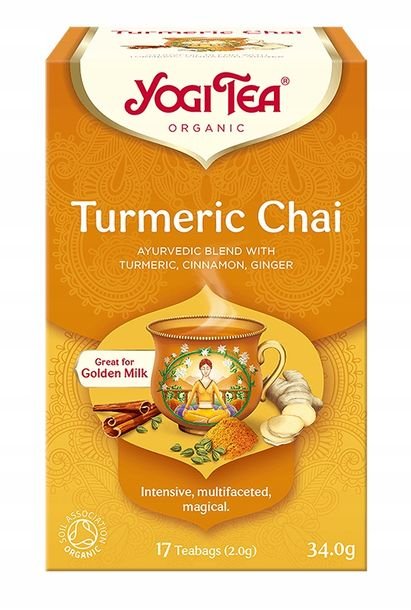 Herbata Yogi Tea Turmeric Chai - Złoty czaj z kurkumą (17x2,0g)