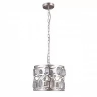 Lampy sufitowe - Italux LAMPA wisząca MOMENTO PND-43400-3 OPRAWA okrągły ZWIS na łańcuchu z kryształkami glamour crystal srebrny szampański PND-43400-3 - miniaturka - grafika 1