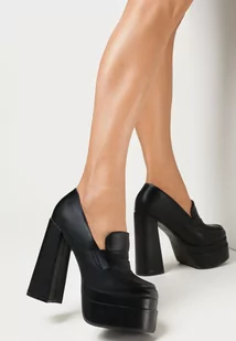 Czarne Czółenka na Wysokim Słupku i Platformie Relili - Czółenka - miniaturka - grafika 1