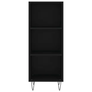 Szafka, czarna, 34,5x32,5x90 cm, materiał drewnopochodny Lumarko! - Szafki do salonu - miniaturka - grafika 5