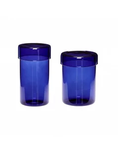 Słoik do przechowywania z pokrywką HUBSCH DESIGN, niebieski - Pojemniki kuchenne - miniaturka - grafika 1