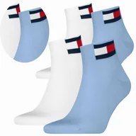 Skarpetki męskie - Tommy Hilfiger Skarpety Męskie Stopki 35-38 Biała Niebieska - miniaturka - grafika 1