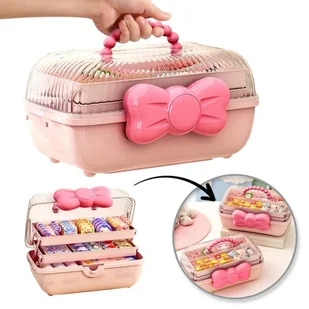 Organizer szkatułka na ozdoby do włosów, akcesoria, biżuterię CB74R - Pudełka i szkatułki - miniaturka - grafika 1