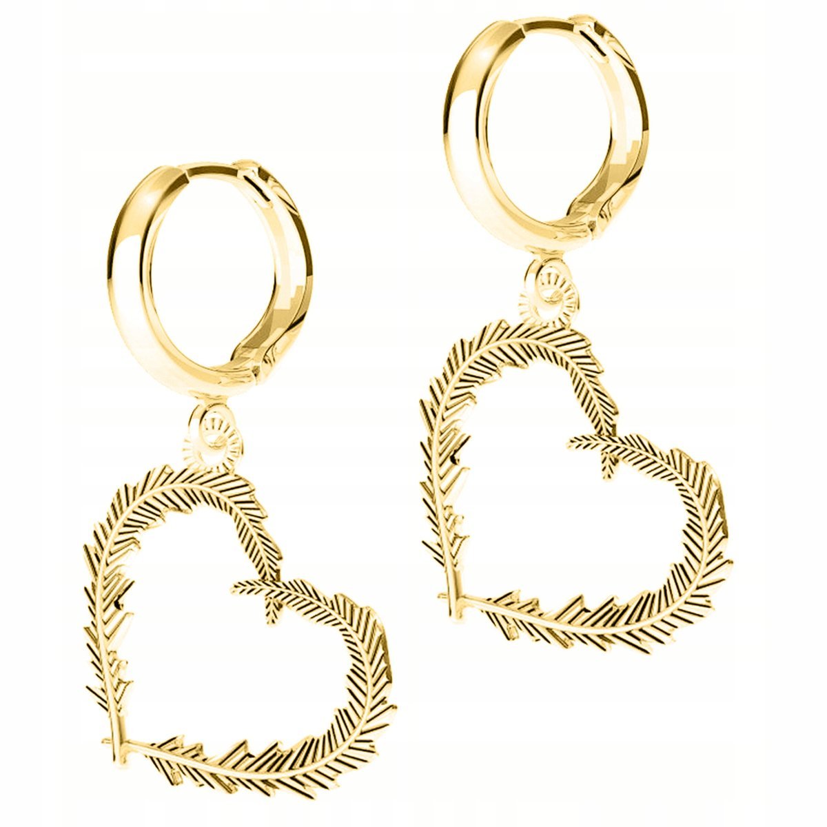 Złote Kolczyki z Pszczółkami Plastry Miodu Pszczoły Serca SREBRO 925