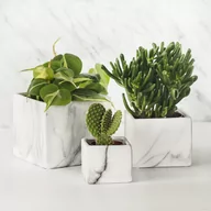 Donice - TAJEMNICZY OGRÓD Osłonka na doniczkę 7 cm ceramiczna MARMUR - miniaturka - grafika 1