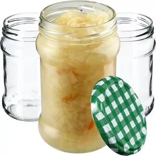 Słoiki na przetwory Seno 315ml 50 szt. 66mm + wieczka zielona krata - Pojemniki kuchenne - miniaturka - grafika 1