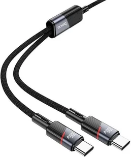 Kabel 2w1 USB C do USB C / USB C Hoco 5A 100W 1,2 m U139 czarny - Kable USB - miniaturka - grafika 1