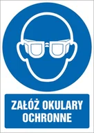 Okulary ochronne - Tabliczka Załóż okulary ochronne 30x42cm PCV 3mm - miniaturka - grafika 1