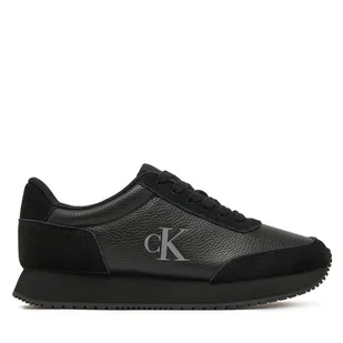 Sneakersy Calvin Klein Jeans Runner Laceup Low Mix Mg YW0YW01798 Czarny - Sneakersy damskie - miniaturka - grafika 1