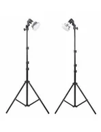 Lampy studyjne - Zestaw oświetleniowy DuoUp  z żarówkami LED 150W - miniaturka - grafika 1