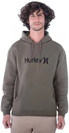 Bluzy męskie - Hurley Męska bluza polarowa M OAO Solid Core Po, oliwkowo-zielony, XL - miniaturka - grafika 1