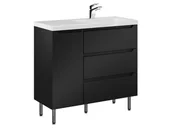 Szafki łazienkowe - Szafka Stojąca Z Umywalką ETH 90 cm D Prawa - Czarny Mat - miniaturka - grafika 1