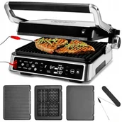 Grille elektryczne - Grill Elektryczny 5w1 SKŁADANY Kontaktowy BEZTŁUSZCZOWY Opiekacz LED 2200W - Yoer CraftGrill EG06BK - DARMOWA DOSTAWA - miniaturka - grafika 1