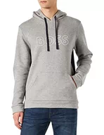 Bluzy męskie - BOSS Męska bluza z kapturem Contemporary, Medium Grey33., S - miniaturka - grafika 1