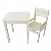Zestawy mebli dla dzieci - STOLIK 50/50 KRZESEŁKO PEŁNE Z PODŁOKIETNIKIEM DLA STARSZAKA + GRAWER IMIĘ - miniaturka - grafika 1