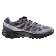 Buty sportowe damskie - Damskie Buty do biegania w terenie SALOMON XA SIWA GTX W EBONY/QUSH/QUAR L47069800 – Szary - miniaturka - grafika 1
