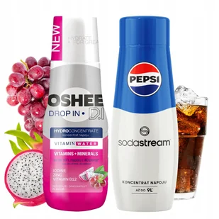 Syropy Zestaw: OSHEE Dragonfruit Winogrono + PEPSI SODASTREAM Koncentraty - Syropy i koncentraty owocowe - miniaturka - grafika 1