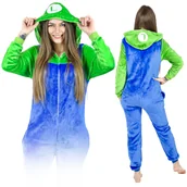 Stroje karnawałowe - Luigi Mario Kigurumi Onesie Piżama Przebranie Kostium L - miniaturka - grafika 1