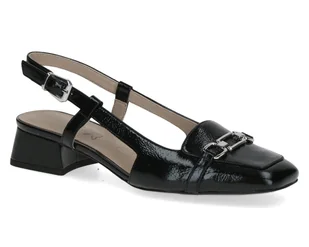 Czółenka damskie letnie czarne niski obcas bez pięty Caprice 29501-38,5 - Czółenka - miniaturka - grafika 1