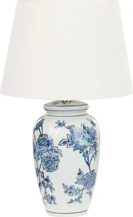BELIANI Lampa stołowa biało-niebieska porcelanowa podstawa lniany abażur 54 cm lampka nocna materiałowy klosz oświetlenie do sypialni salonu - Oprawy, klosze i abażury - miniaturka - grafika 1