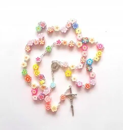Różaniec dla dzieci, kolorowe kwiatki - Różańce - miniaturka - grafika 1