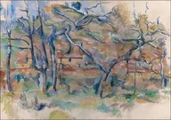 Plakaty - Trær og hus, Provence, Paul Cezanne – plakat Wymiar do wyboru: 40x30 cm - miniaturka - grafika 1