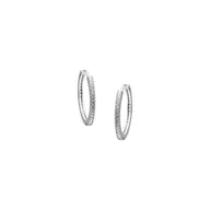 Biżuteria dla dzieci - Srebrne kolczyki 925 Delikatne kółeczka cyrkonie 16 mm - miniaturka - grafika 1