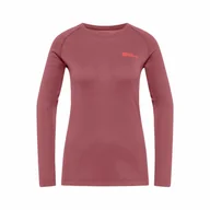 Koszulki sportowe damskie - Damska koszulka z długim rękawem Jack Wolfskin INFINITE WARM LS W red ochre - XS - miniaturka - grafika 1
