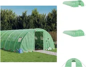 Szklarnie ogrodowe - vidaXL Szklarnia z ramą stalową zielona 80 m² 20x4x2 m - Szklarnie - miniaturka - grafika 1