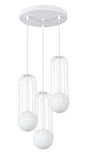 Biała lampa wisząca z 3 drucianymi zwisami - A608 H5-S03 - Lampy sufitowe - miniaturka - grafika 1