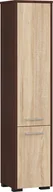 Szafki łazienkowe - Szafka łazienkowa wolnostojąca: dwoje drzwi, pięć półek, kolor: wenge dąb sonoma, wymiary mebla: szer. 30 cm, wys. 140 cm, gł. 30 cm - miniaturka - grafika 1