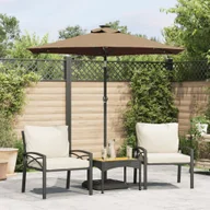 Parasole ogrodowe - Parasol ogrodowy LED, stalowy słupek, taupe, 225x225x212 cm - miniaturka - grafika 1
