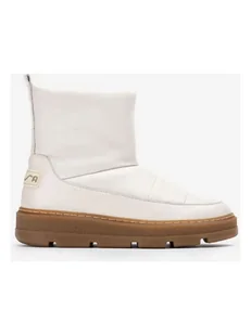 Unisa Skórzane botki "Fossa" w kolorze białym - Botki damskie - miniaturka - grafika 1