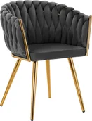 Krzesła - Activeshop 4Rico krzesło QS-GW06G aksamit szare - miniaturka - grafika 1