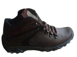 BnW Skórzane męskie buty trekkingowe czarne i brązowe - Buty trekkingowe męskie - miniaturka - grafika 1